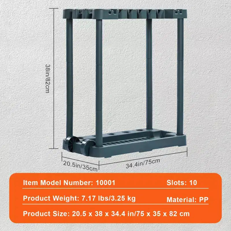 Torre porta attrezzi da giardino a 10 scomparti per garage