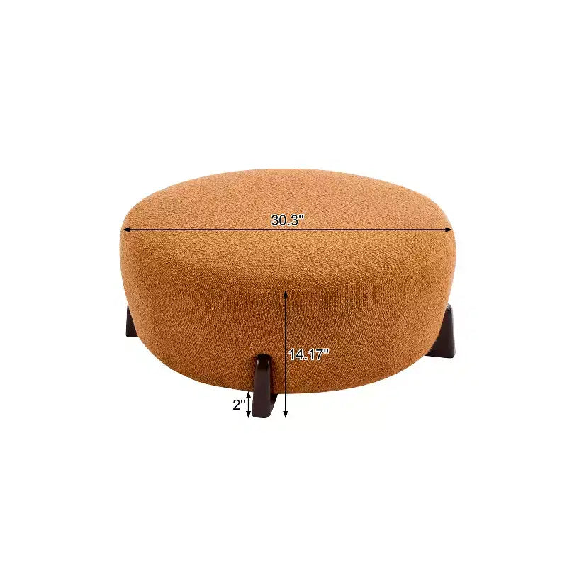 Pouf rotondo moderno in tessuto bouclé