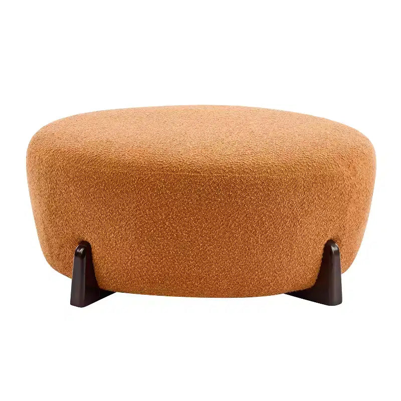 Pouf rotondo moderno in tessuto bouclé