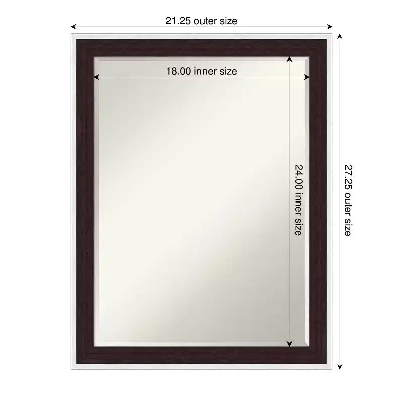 Specchio da parete per bagno con cornice e bordo smussato