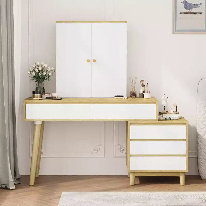 Piccola Toeletta Trucco con Specchio Illuminato e Cassetti