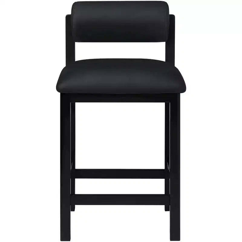 Sgabello da bancone rivestito in pelle vegana, nero
