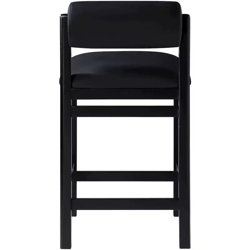 Sgabello da bancone rivestito in pelle vegana, nero
