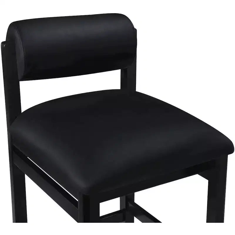 Sgabello da bancone rivestito in pelle vegana, nero