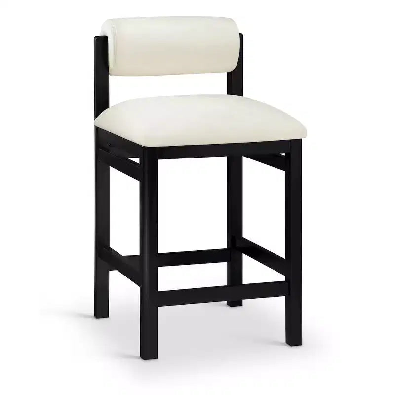 Sgabello da bancone rivestito in pelle vegana, nero