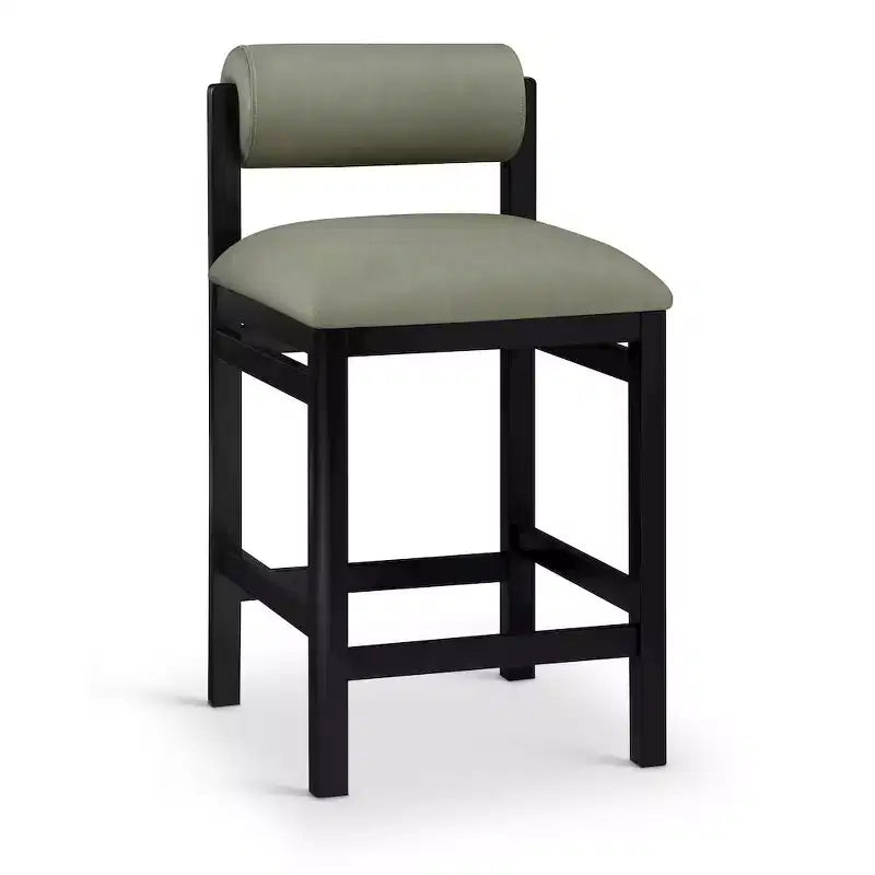 Sgabello da bancone rivestito in pelle vegana, nero
