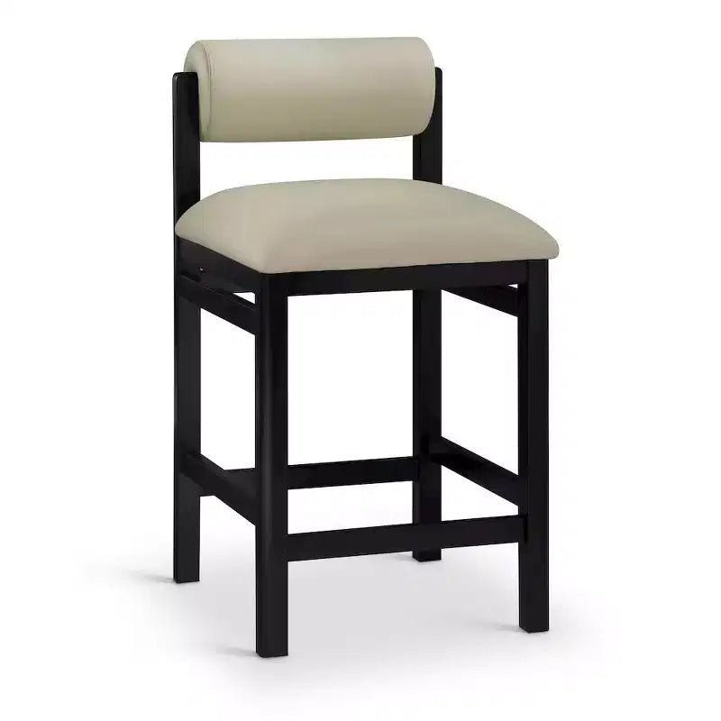 Sgabello da bancone rivestito in pelle vegana, nero