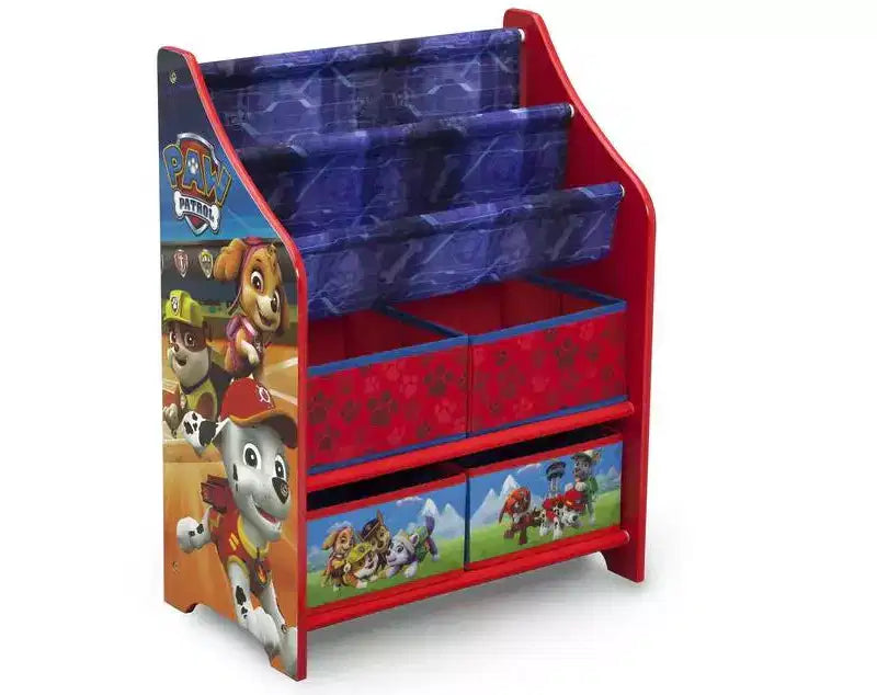 Libreria e contenitore portagiochi per bambini a tema PAW Patrol