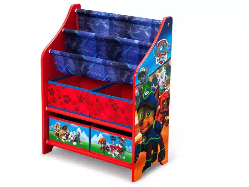 Libreria e contenitore portagiochi per bambini a tema PAW Patrol