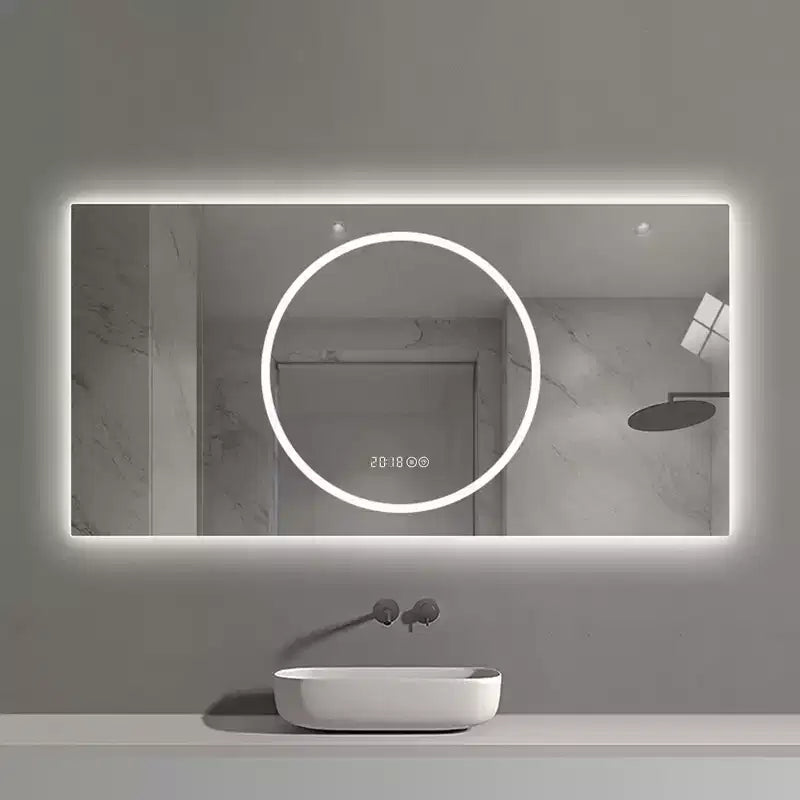 Specchio da bagno a parete 48x24 pollici con illuminazione LED e anti-appannamento