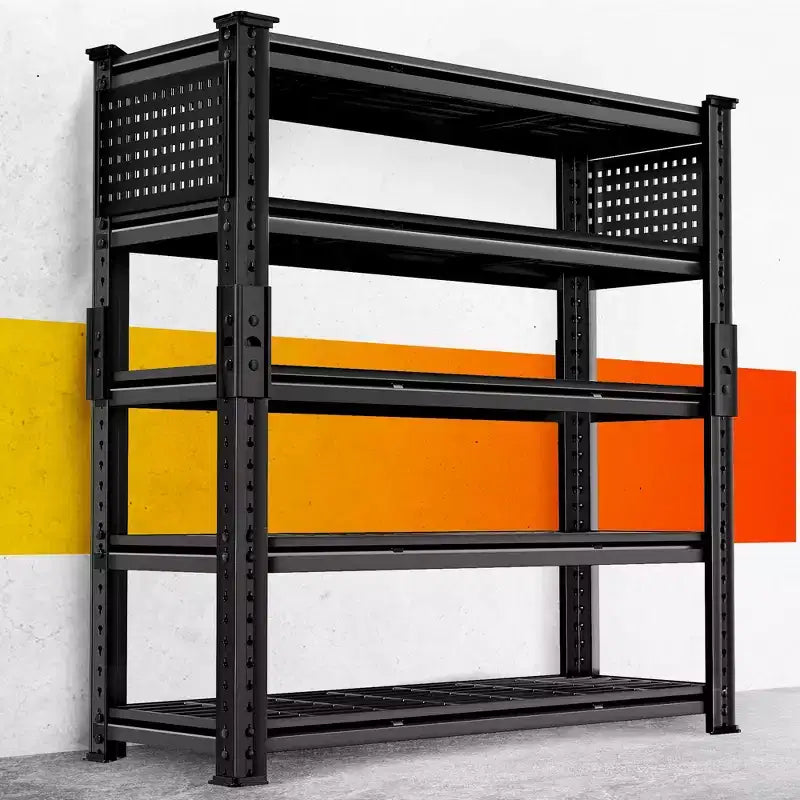 Scaffalatura in Metallo Resistente a 5 Ripiani per Garage, 122x61x183 cm, Nero