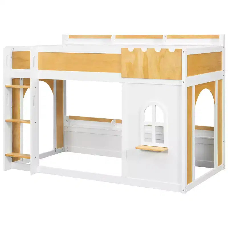 Castello a soppalco Kids Castle con finestre, porte e spazio inferiore convertibile