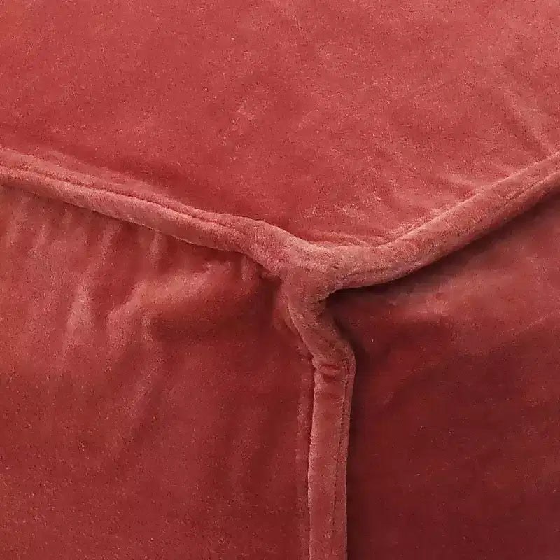 Pouf ottomano quadrato in velluto, rosa cipria, nessun assemblaggio richiesto