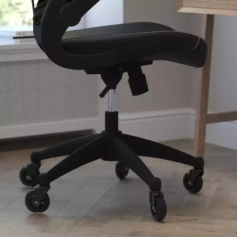 Sedia da Ufficio Ergonomica Girevole a Mezza Schiena con Braccioli Ribaltabili