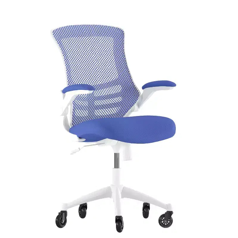 Sedia da Ufficio Ergonomica Girevole a Mezza Schiena con Braccioli Ribaltabili