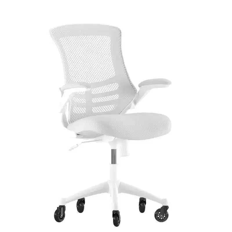 Sedia da Ufficio Ergonomica Girevole a Mezza Schiena con Braccioli Ribaltabili