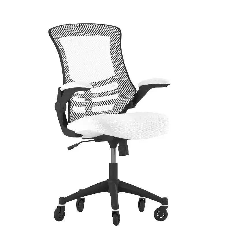 Sedia da Ufficio Ergonomica Girevole a Mezza Schiena con Braccioli Ribaltabili