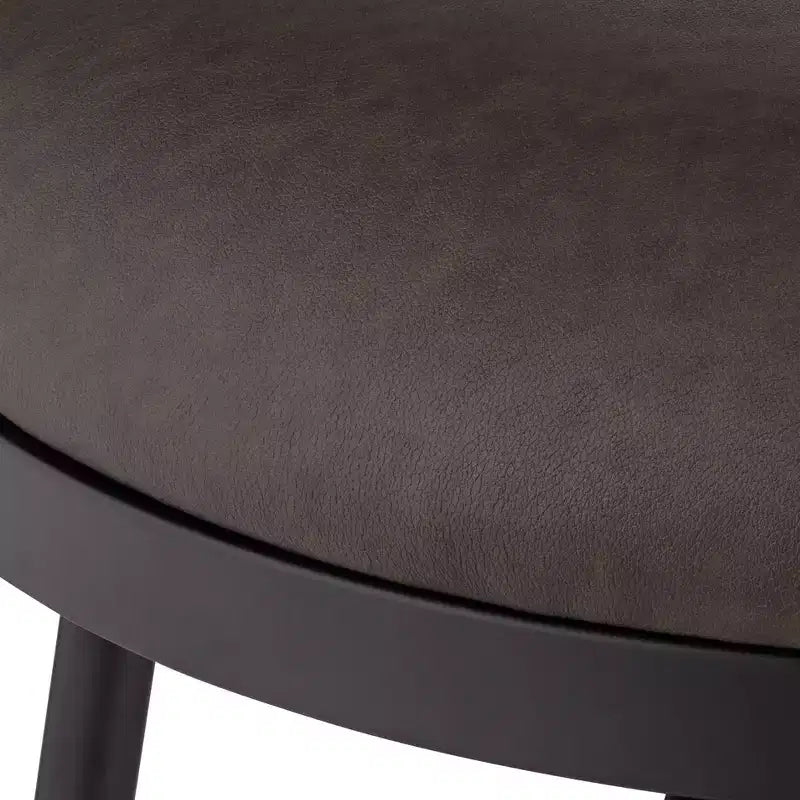 Sgabello da bar in metallo girevole con cuscino in pelle, 66 cm, nero opaco