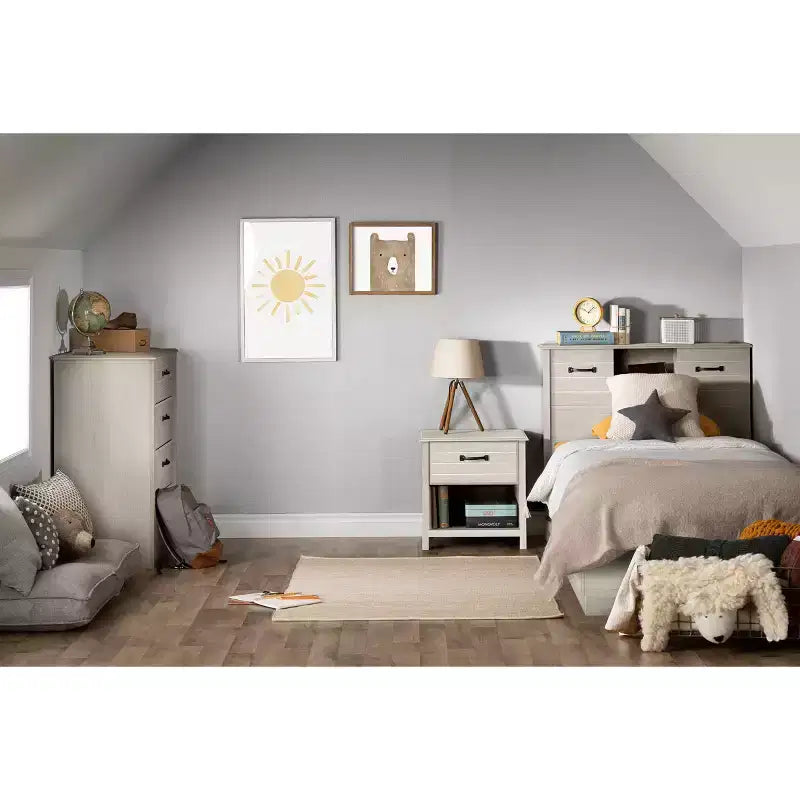 Struttura letto matrimoniale standard e set testiera con contenitore