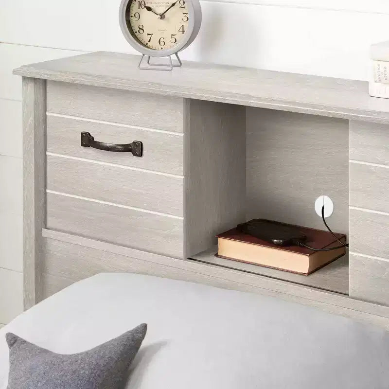 Struttura letto matrimoniale standard e set testiera con contenitore