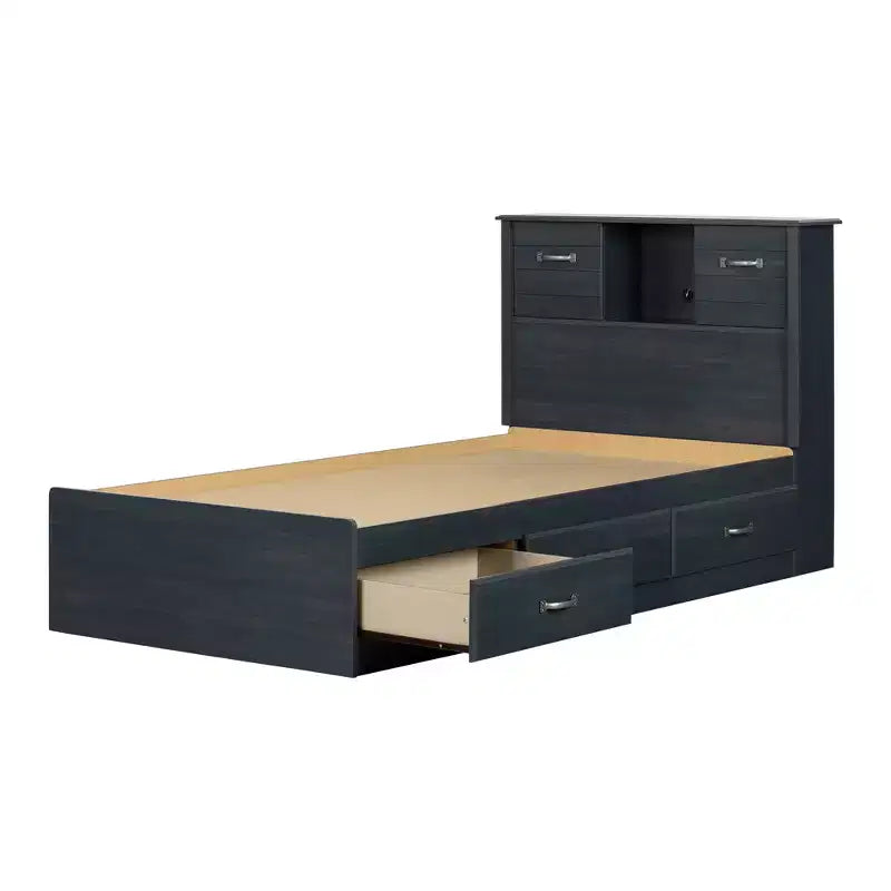 Struttura letto matrimoniale standard e set testiera con contenitore