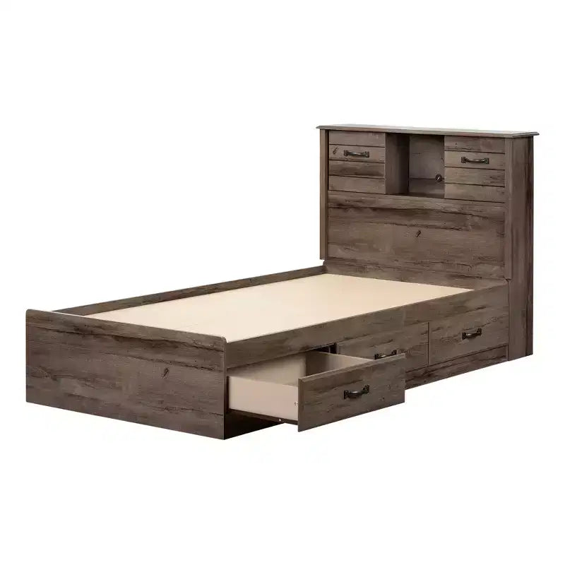 Struttura letto matrimoniale standard e set testiera con contenitore